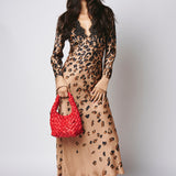 Pink Memories Dress With Sleeves And Lace Animal Degrade