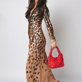 Pink Memories Dress With Sleeves And Lace Animal Degrade