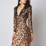 Pink Memories Dress With Sleeves And Lace Animal Degrade