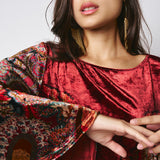 Pierre-Louis Mascia Red Velvet Dress Kanpur 12619 516527