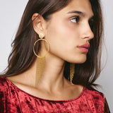 Stefano Patriarchi Big Hoop And Chain Gold Earrings OR354