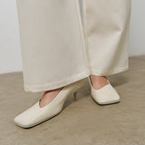 Marsell Schiacciata White Leather Pumps