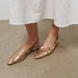 Pantanetti Back Sling Mules Shiny Cipria