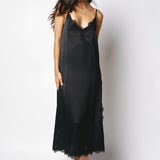 Pink Memories Slip Dress With Slit And Lace