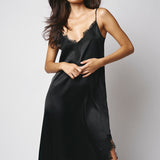 Pink Memories Slip Dress With Slit And Lace