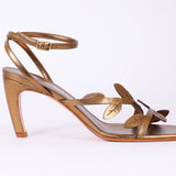 Antonio Barbato Nappa Laminato Old Gold High-heeled sandals