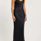 Pink Memories Long Slip Dress With Lace Claudia