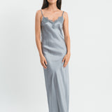 Pink Memories Long Slip Dress With Lace 11800