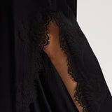 Pink Memories V-Neck Slip Dress With Slit and Lace