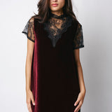Pink Memories Wide Shoulder Dress With Lace 11937