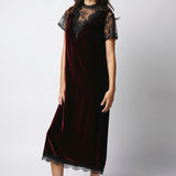 Pink Memories Wide Shoulder Dress With Lace 11937
