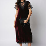 Pink Memories Wide Shoulder Dress With Lace 11937