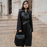 Trincheira de couro Erika Cavallini