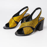 Rocco P Gold Mesh Heeled Sandals