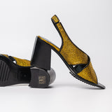 Rocco P Gold Mesh Heeled Sandals