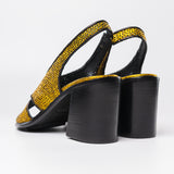 Rocco P Gold Mesh Heeled Sandals