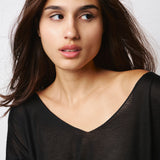 Isabel Benenato Black V-Neck Knit Sweater DK03F25