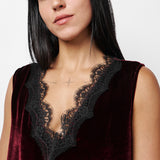 Pink Memories Wide Shoulder Top With Lace 11937/T