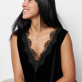 Pink Memories Wide Shoulder Top With Lace 11937/T