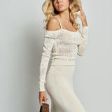 Isabel Benenato Open Shoulder Top