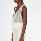 Isabel Benenato Shiny mesh V-neck tank top