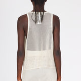 Isabel Benenato Shiny mesh V-neck tank top