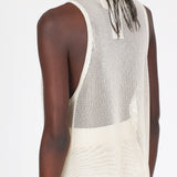 Isabel Benenato Shiny mesh V-neck tank top