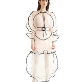 Nadya Dzyak White And Black Poetry Long Tulle Dress