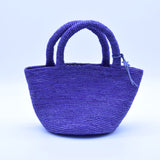 Manebi Natural Raffia Summer Bag Medium Lavender V 7.8 AN