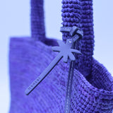 Manebi Natural Raffia Summer Bag Medium Lavender V 7.8 AN