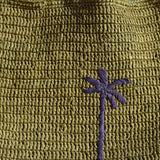 Manebi Raffia Palm square tote Green V 7.7 DI