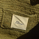 Manebi Raffia Palm square tote Green V 7.7 DI