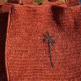 Manebi Raffia Palm square tote Terracotta V 7.9 DI