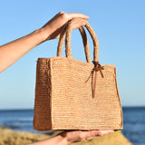 Manebi Natural Raffia Sunset Bag Small Tan V 2.2 AA