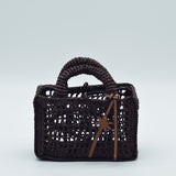 Manebi Natural Raffia Sunset Bag Mini Net Chocolate V 7.4 CP