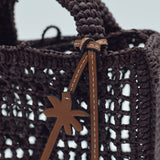 Manebi Natural Raffia Sunset Bag Mini Net Chocolate V 7.4 CP