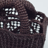 Manebi Natural Raffia Sunset Bag Mini Net Chocolate V 7.4 CP