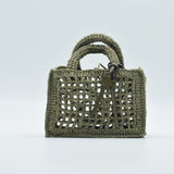 Manebi Natural Raffia Sunset Bag Mini Net Mineral Green V 7.7 CP