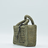 Manebi Natural Raffia Sunset Bag Mini Net Mineral Green V 7.7 CP