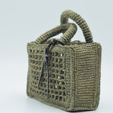 Manebi Natural Raffia Sunset Bag Mini Net Mineral Green V 7.7 CP