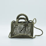Manebi Natural Raffia Sunset Bag Mini Net Mineral Green V 7.7 CP