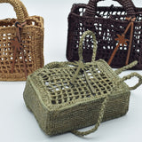 Manebi Natural Raffia Sunset Bag Mini Net Chocolate V 7.4 CP