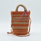 Manebi Natural Raffia Cabana Bag Tan and Orange Stripes V 5.7 AS