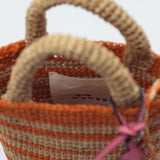 Manebi Natural Raffia Cabana Bag Tan and Orange Stripes V 5.7 AS