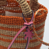 Manebi Natural Raffia Cabana Bag Tan and Orange Stripes V 5.7 AS