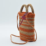 Manebi Natural Raffia Cabana Bag Tan and Orange Stripes V 5.7 AS