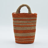 Manebi Natural Raffia Cabana Bag Tan and Orange Stripes V 5.7 AS