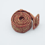 Manebi Raffia Belt Rust Tan V 8.6 CM