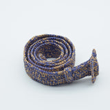 Manebi Natural Raffia Belt Lavender Tan V 8.5 CM
