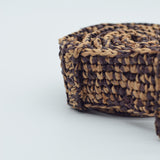 Manebi Raffia Belt Chocolate Tan V 8.7 CM